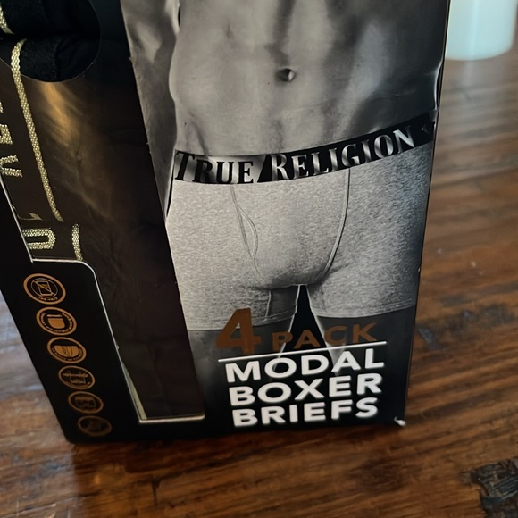 True Religion ALL BLACK MODAL Boxer Briefs XL - Picture 2 of 7